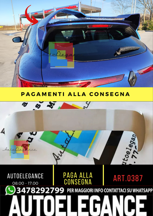 🔥0387🔥RENAULT MEGANE 4 IV SPOILER POSTERIORE TETTO SPORTIVO RS ALETTONE 🔥