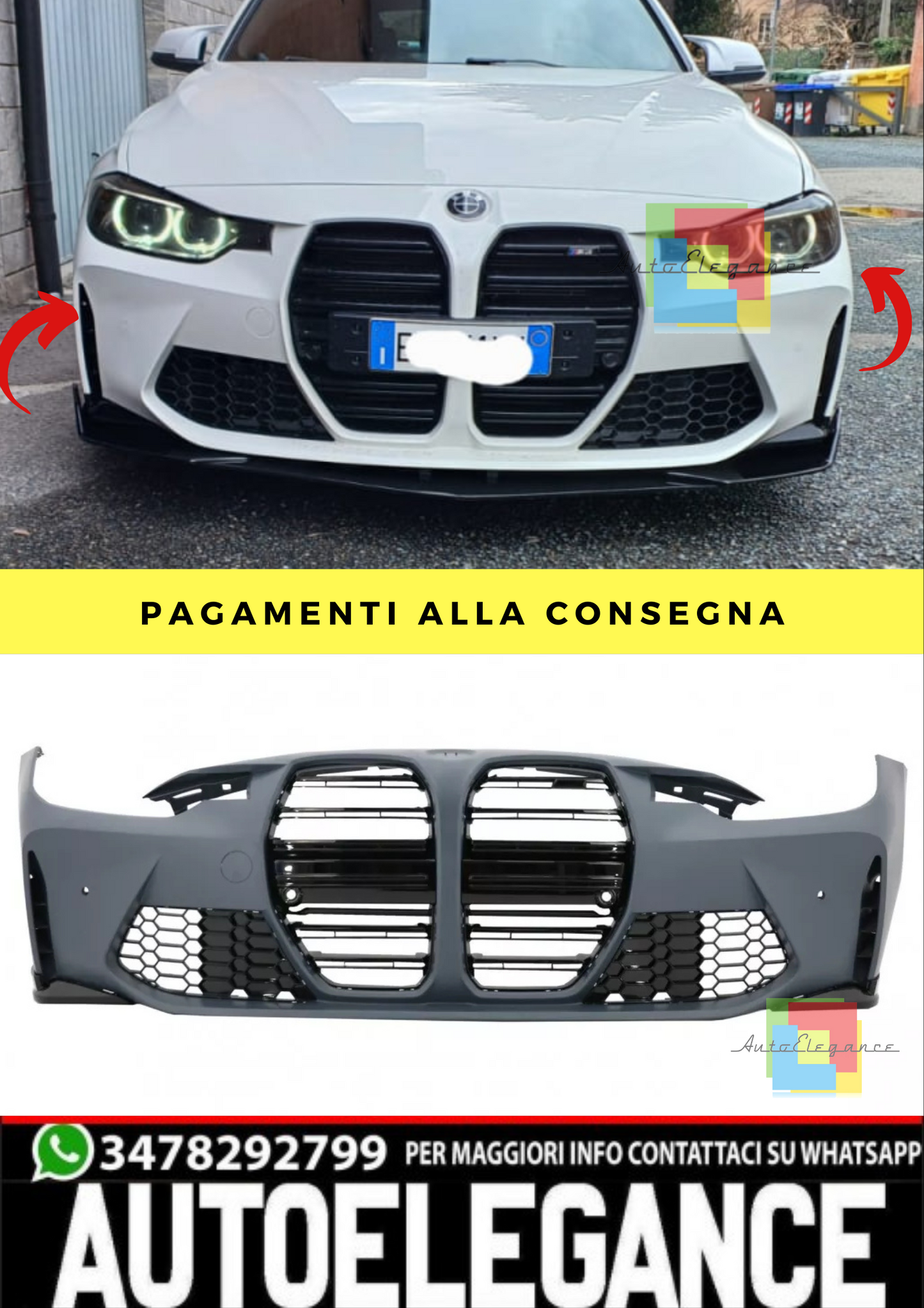🔥Paraurti anteriore adatto per BMW Serie 3 F30 F31🔥