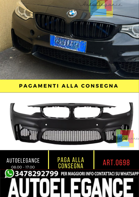 0698🔥BMW SERIE 4 F32 F33 F36 PARAURT ANTERIORE COMPLETO DESIGN M4 ABS/PLASTIC🔥