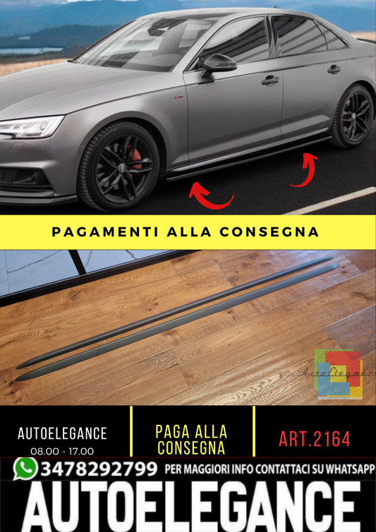 🔥2164 coppia minigonne laterali AUDI A4 da verniciare look S line🔥