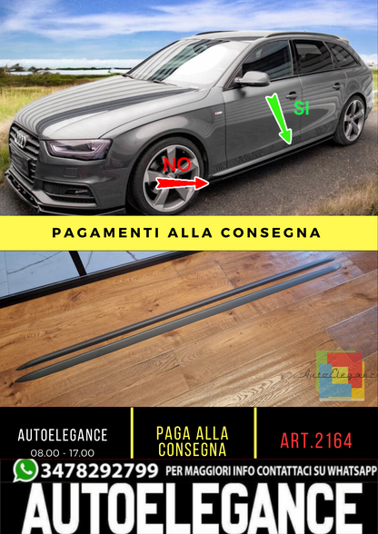 ⭐2164⭐coppia minigonne laterali AUDI A4 da verniciare look S line⭐
