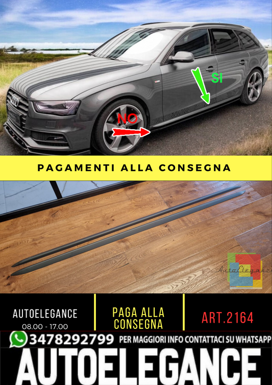 ⭐2164⭐coppia minigonne laterali AUDI A4 da verniciare look S line⭐