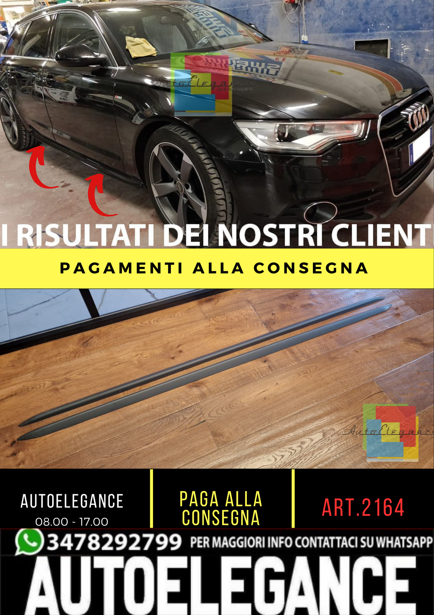 ⭐2164 COPPIA MINIGONNE LATELARI ADATTO PER AUDI a6 c7 da verniciare look S line⭐