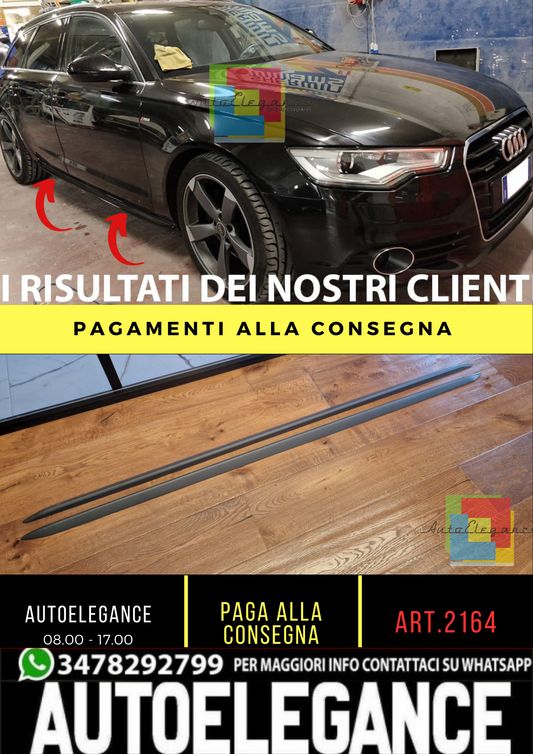 ⭐2164 COPPIA MINIGONNE LATELARI ADATTO PER AUDI a6 c7 da verniciare look S line⭐