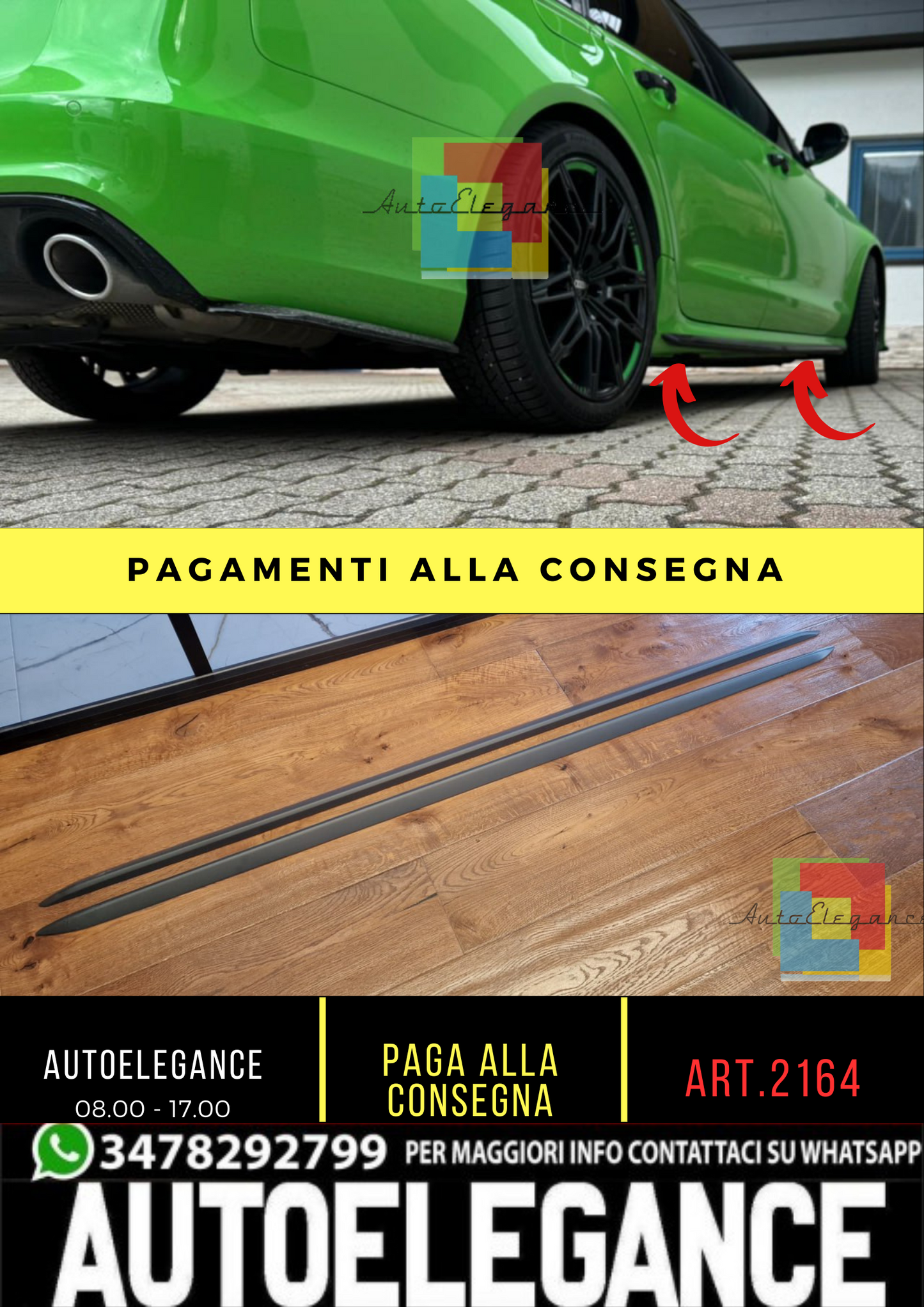⭐2164 COPPIA MINIGONNE LATELARI PER AUDI A6 c7, A6 4f da verniciare look S line⭐