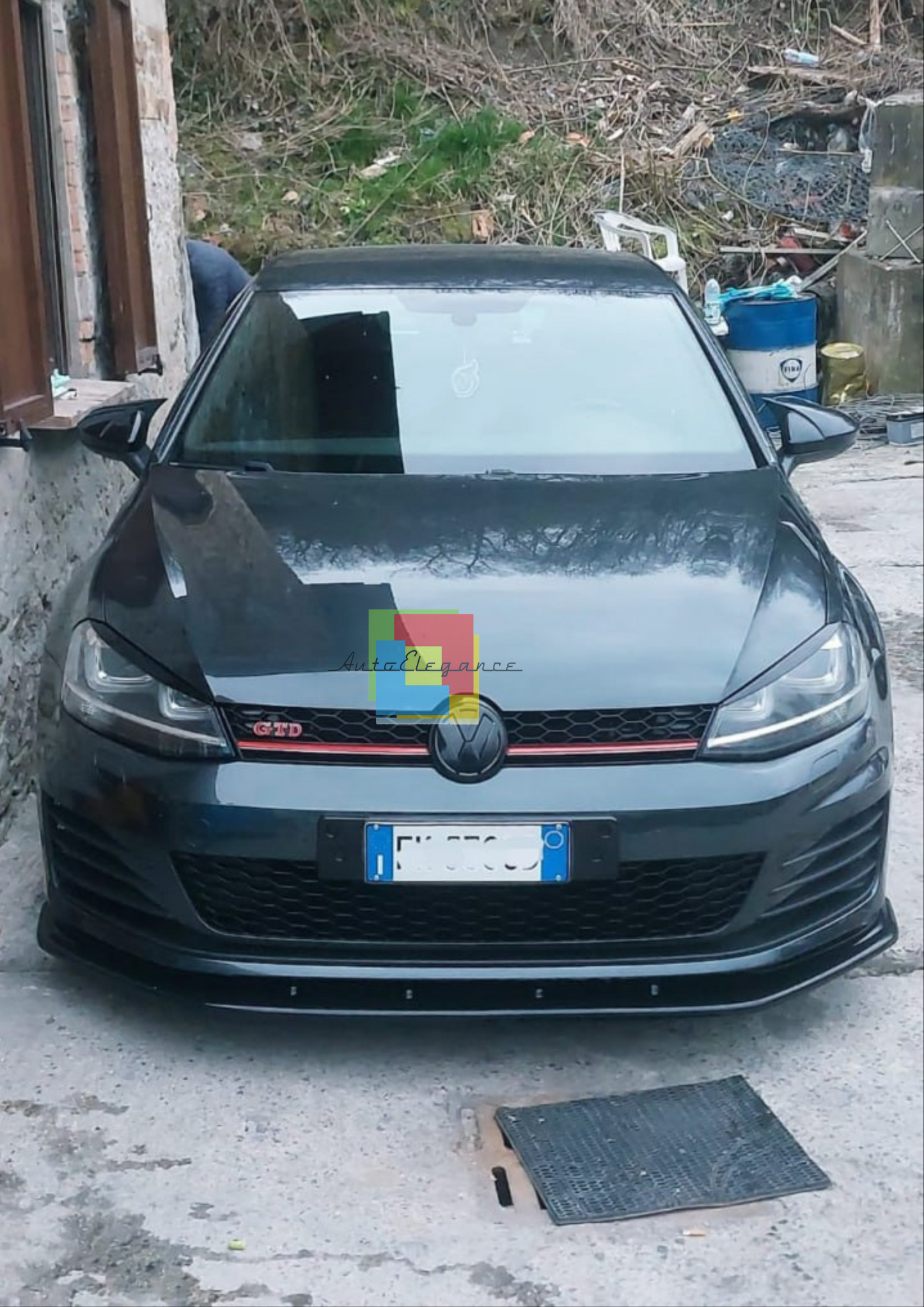🔥0159 SPLITTER ADATTO PER VW GOLF 7.5 GTI GTD RLINE 2017-2019 NERO LUCIDO V1🔥