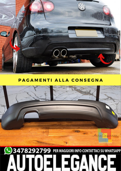 🔥2165 DIFFUSORE ADATTO PER VW GOLF 5 LOOK GTI 30TH NERO OPACO🔥