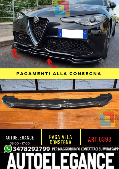 🔥0393 SPLITTER ADATTO PER ALFA ROMEO GIULIA VELOCE NERO LUCIDO🔥