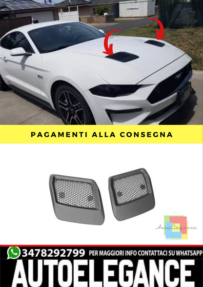 🔥sfiato  cofano nero Adatto Per Ford Per Per Mustang 18-20 GT EcoBoost🔥