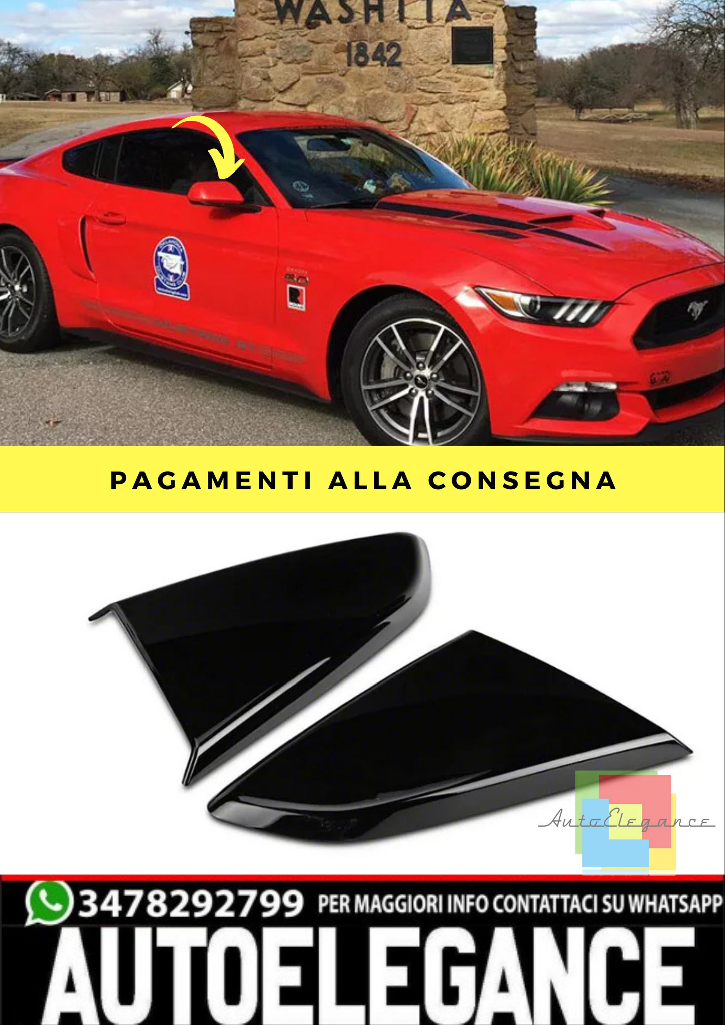 🔥Alzacristalli Laterali Parafango Griglia  ADATTO PER Ford Mustang 2015-2020 🔥