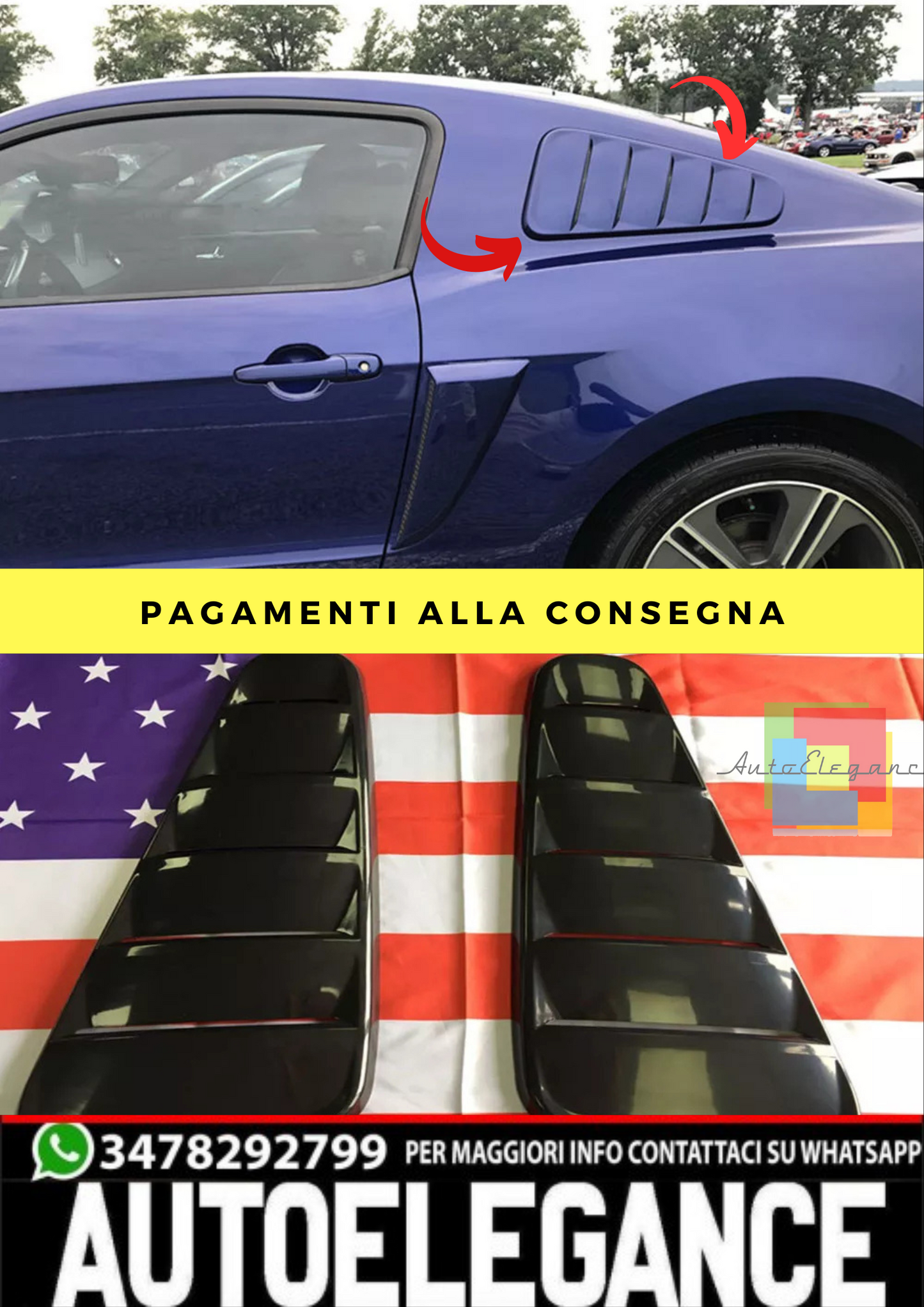 🔥coperture aria persiana lati d'aria para ADATTO PER Ford Mustang 12-14🔥