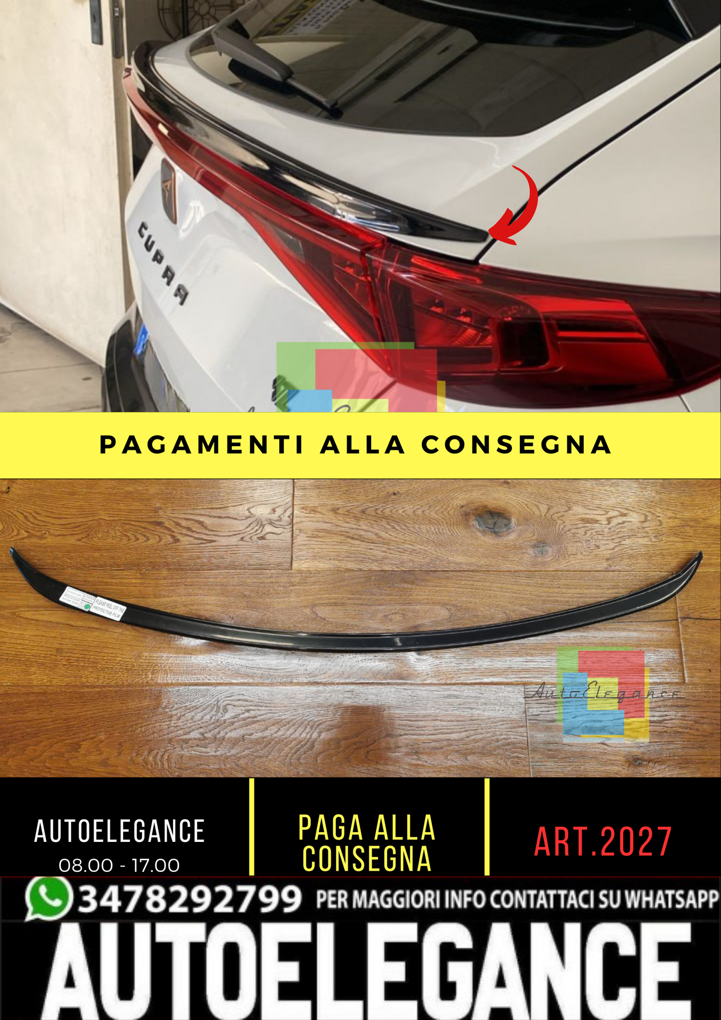 🔥2027 SPOILER ADATTO PER CUPRA FORMENTOR 2020+ NERO LUCIDO (BAGAGLIAIO)🔥