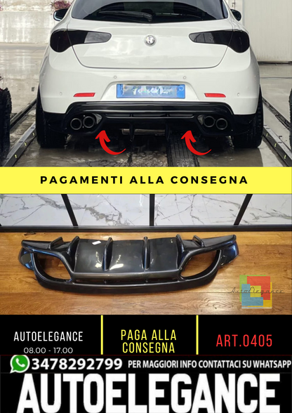 ⭐ 0405 🔥 DIFFUSORE POSTERIORE ADATTO PER ALFA ROMEO GIULIETTA NERO LUCIDO🔥
