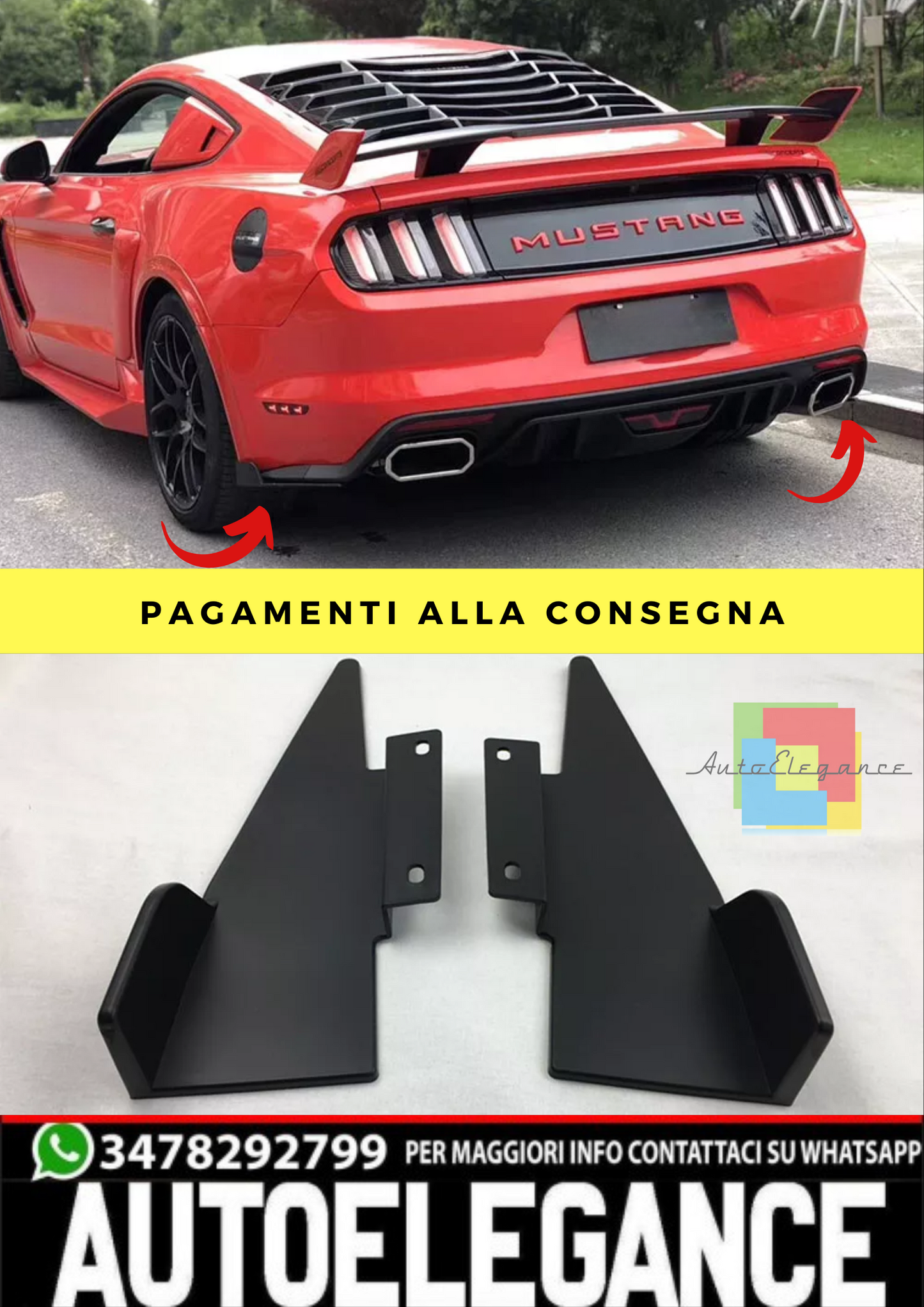 🔥Ford Mustang 15-20 pagine spoiler posteriore ala posteriore tuning winglet🔥
