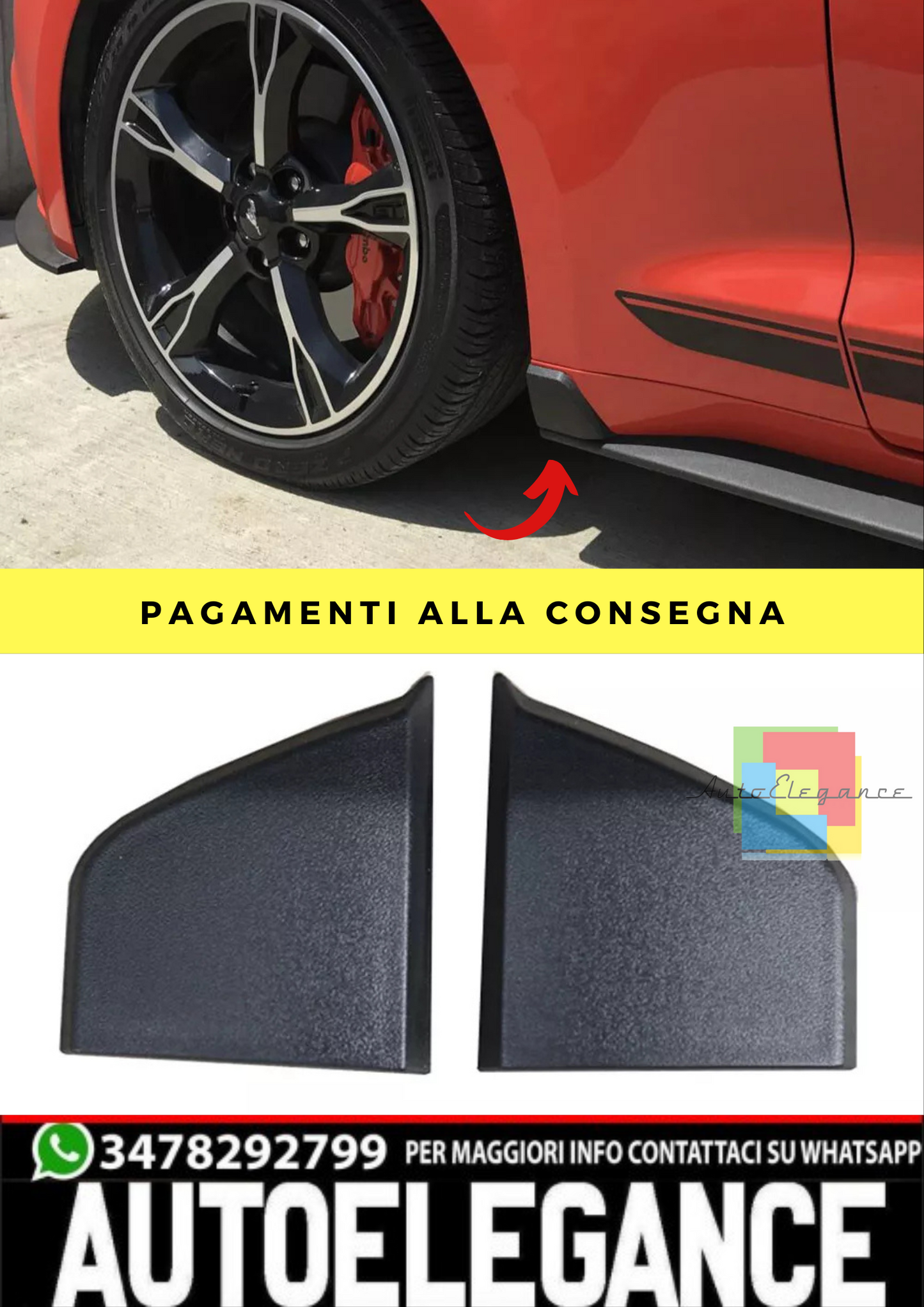 🔥Ford Mustang 15-20 prese d'aria lati parafango griglia minigonne laterali wi🔥
