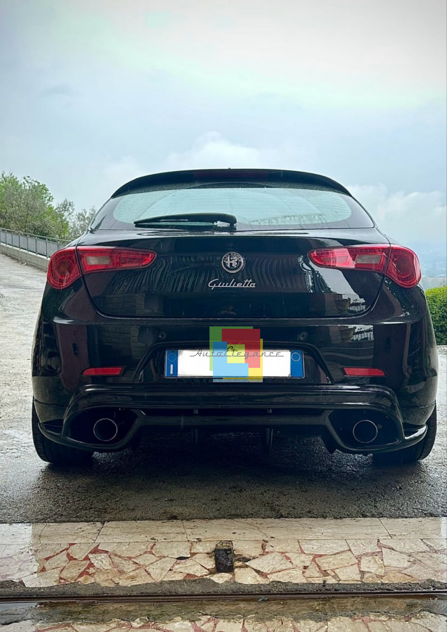 ⭐ 0405 🔥 DIFFUSORE POSTERIORE ADATTO PER ALFA ROMEO GIULIETTA NERO LUCIDO🔥⭐