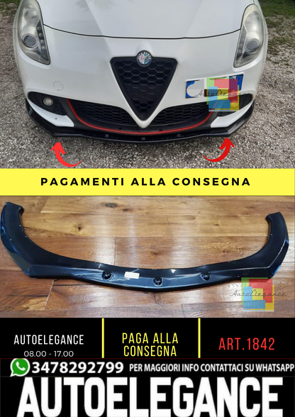 🔥💥1842 SPLITTER ADATTO PER ALFA ROMEO GIULIETTA 2010-2020 NERO LUCIDO💥🔥