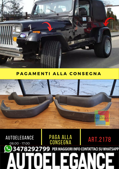 🔥2178 PARAFANGHI ADATTO PER JEEP WRANGLER YJ 1987-1996 GREZZI LISCI🔥