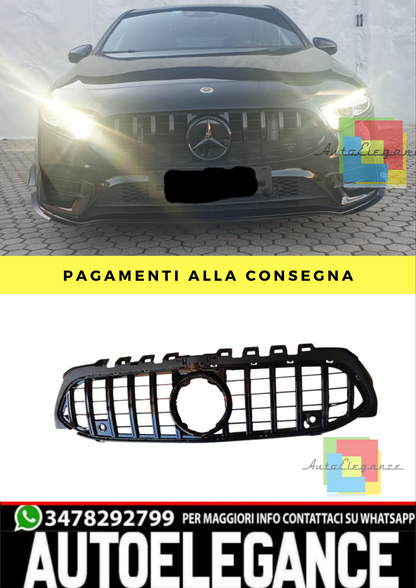🔥GRIGLIA ADATTA PER CLASSE A W177 LOOK GT NERA SENZA CAMERA🔥