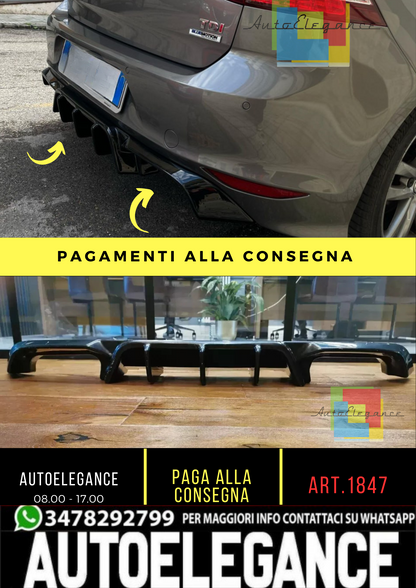 🔥1847 DIFFUSORE ADATTO PER VW GOLF 7 2013-2016 R-LOOK TUNING NERO LUCIDO🔥
