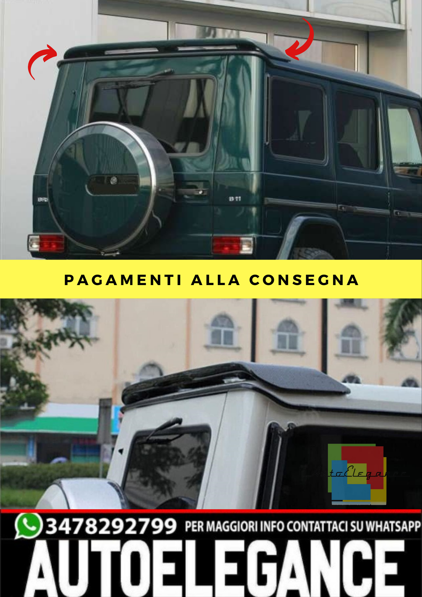 🔥 SPOILER SUL TETTO ADATTO PER Mercedes G class W460, W461, W463🔥