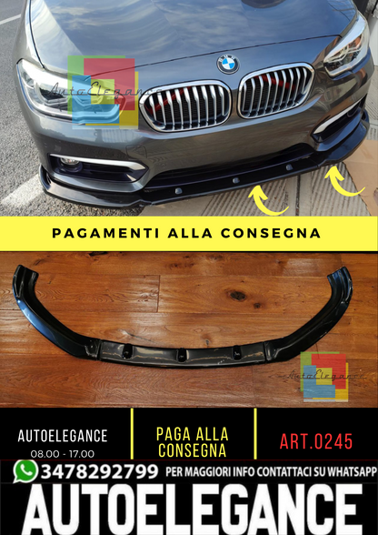 🔥0245 SPLITTER 3 PZ ADATTO PER BMW SERIE 1 F20 2015-2019 STANDARD NERO LUCIDO🔥