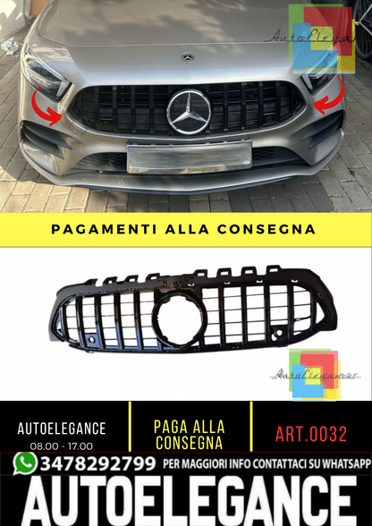 🔥GRIGLIA ADATTA PER CLASSE A W177 LOOK GT NERA SENZA CAMERA🔥