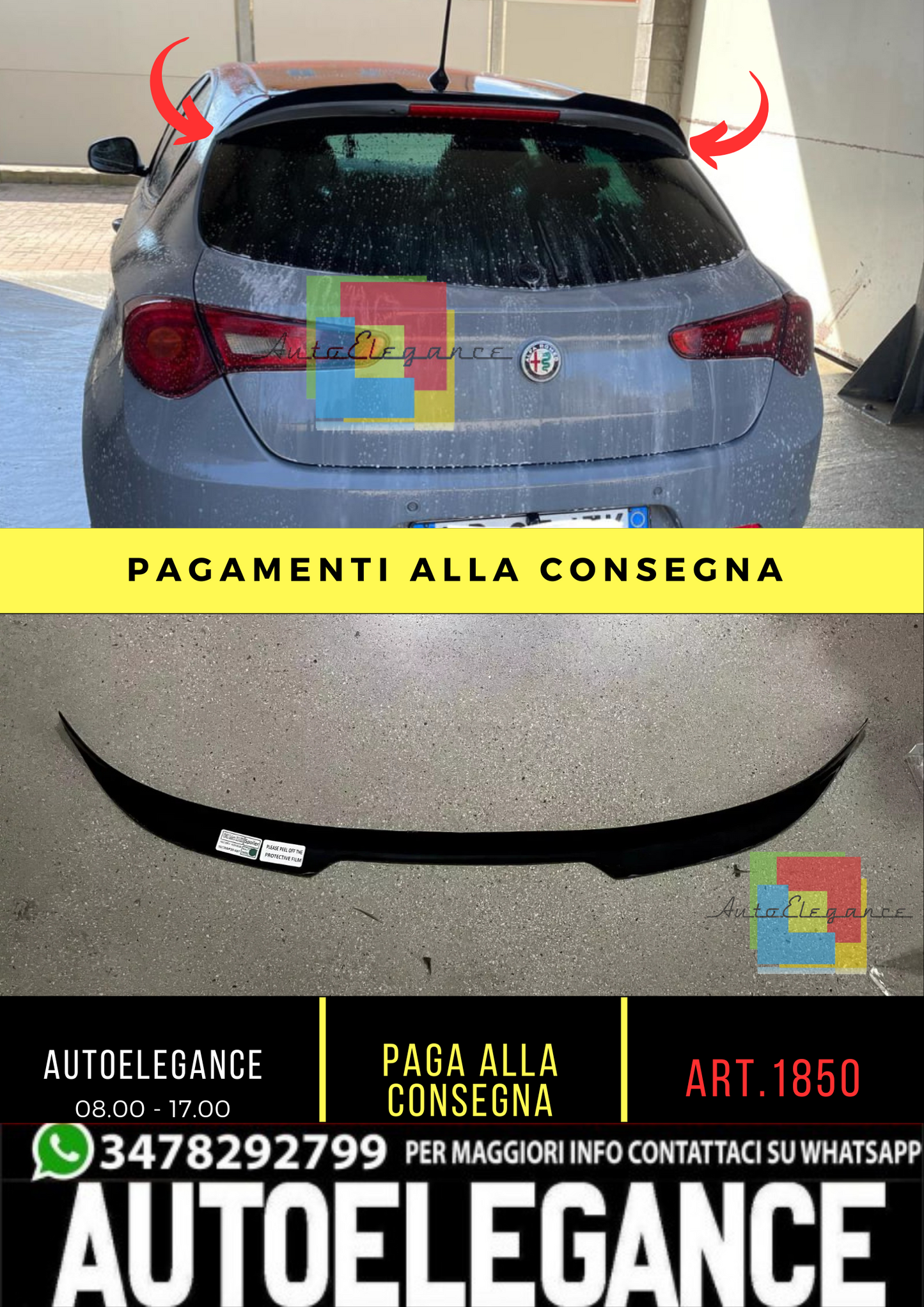 💥1850💥Spoiler Tetto ADATTO PER ALFA ROMEO Giulietta 2010 - 2020💥
