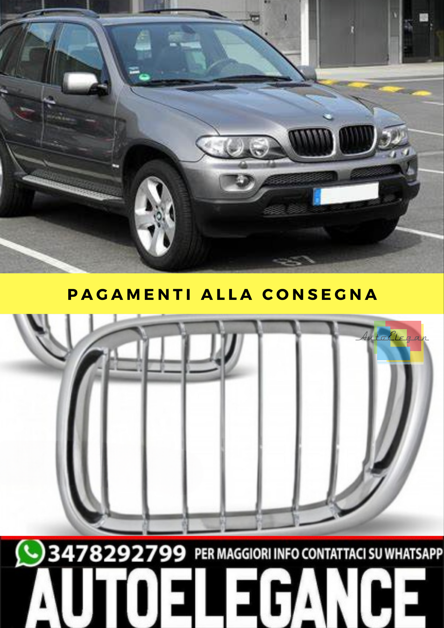GRIGLIA CROMATA addata per BMW X5 E53 09.99-10.03