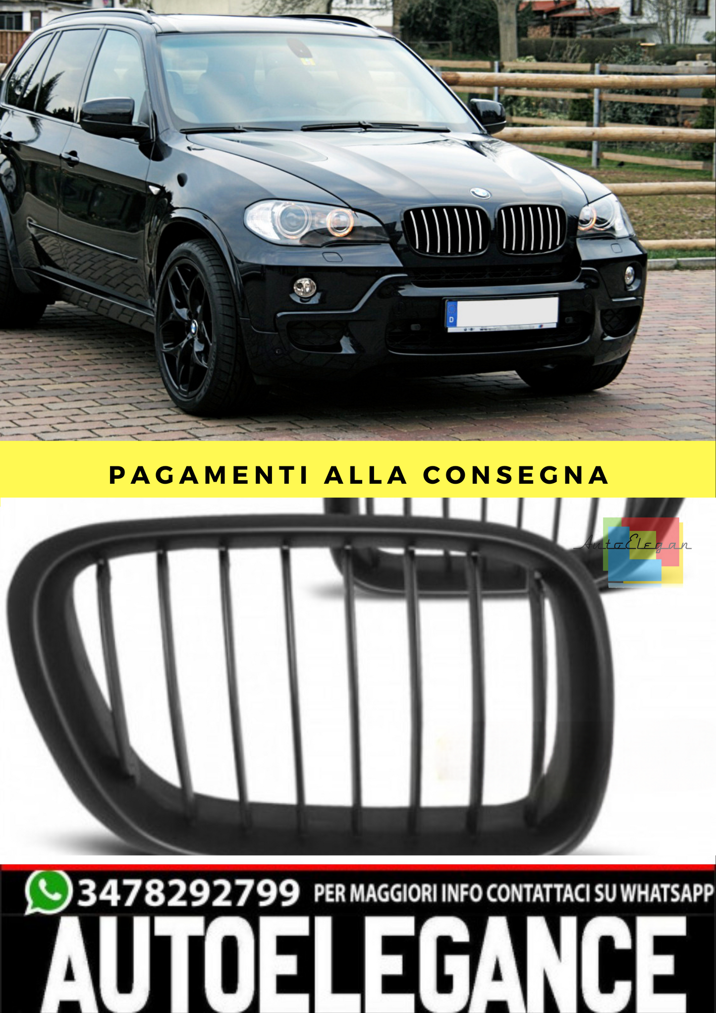 GRIGLIA CROMATA addata per BMW X5 E53 09.99-10.03