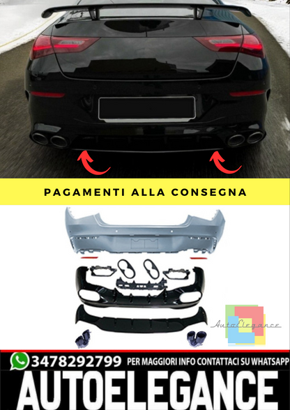 ⭐Paraurti posteriore con diffusore adatto per Mercedes CLA C118 con PDC⭐