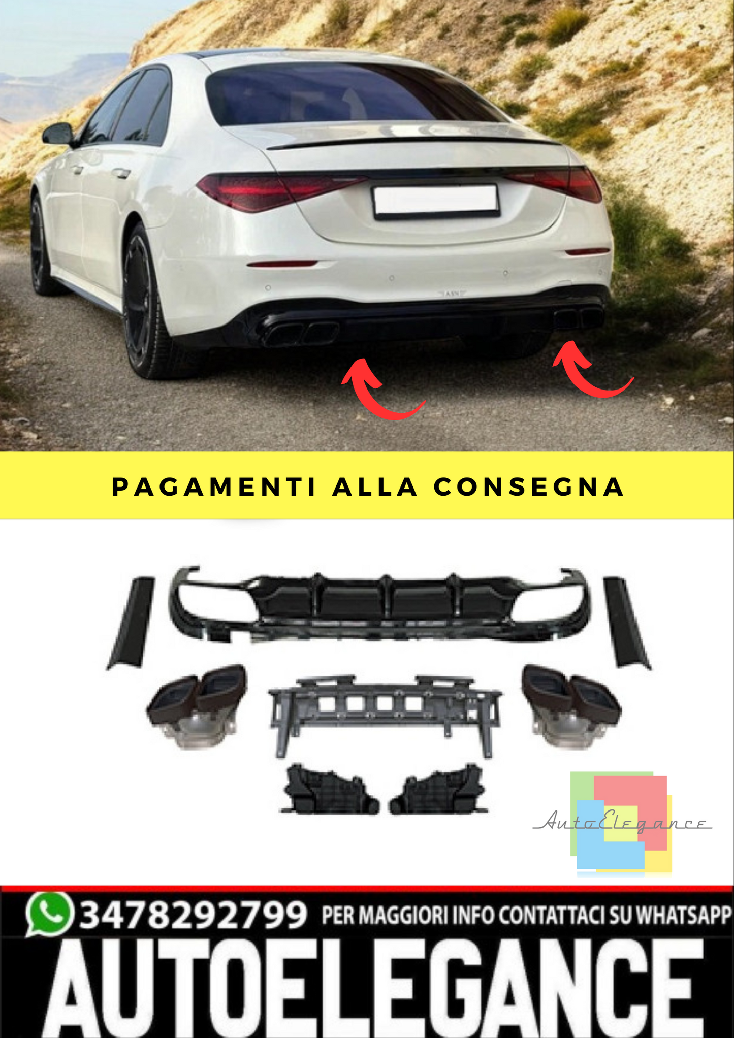 ⭐Diffusore adatto per  Mercedes classe S W223⭐