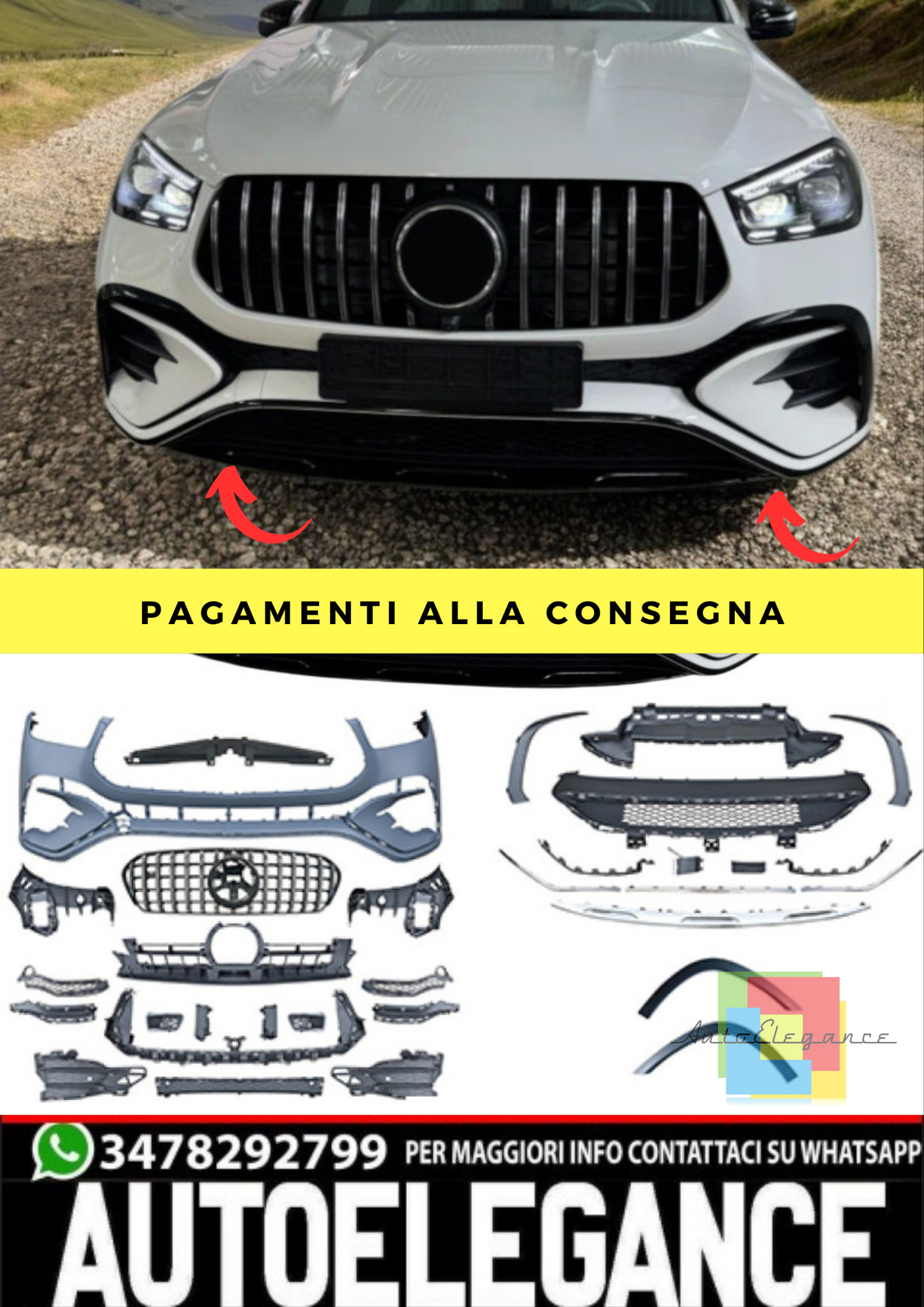 ⭐Paraurti anteriore adatto per Mercedes GLE coupé C167 GLE SUV W167 nuovo look⭐