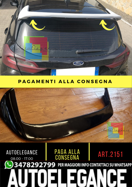 🔥2151 SPOILER ADATTO PER FORD FIESTA MK8 2017-2021 LOOK RC NERO LUCIDO 🔥