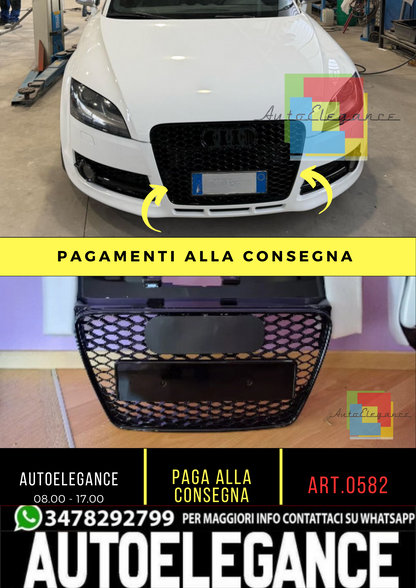 🔥0582 GRIGLIA ADATTA PER AUDI TT 8J 2006-2014 LOOK RSTT NERO LUCIDO🔥