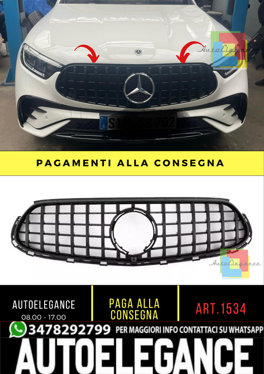 1534🔥GRIGLIA PER MERCEDES BENZ GLC SUV X254 C254 COUPE 2022+ AMG LOOK GT NERA🔥