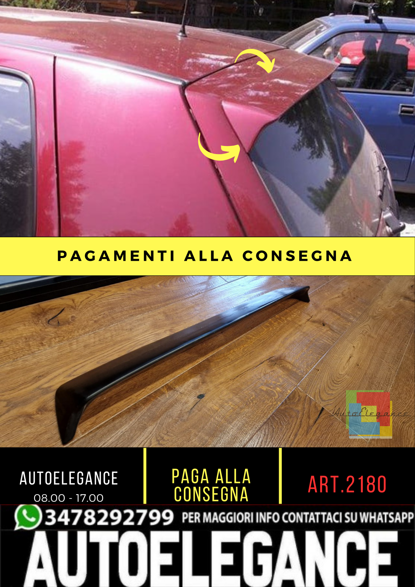 🔥2180 SPOILER ADATTO PER VW GOLF 3 1991-1999 3 E 5 PORTE GREZZO🔥