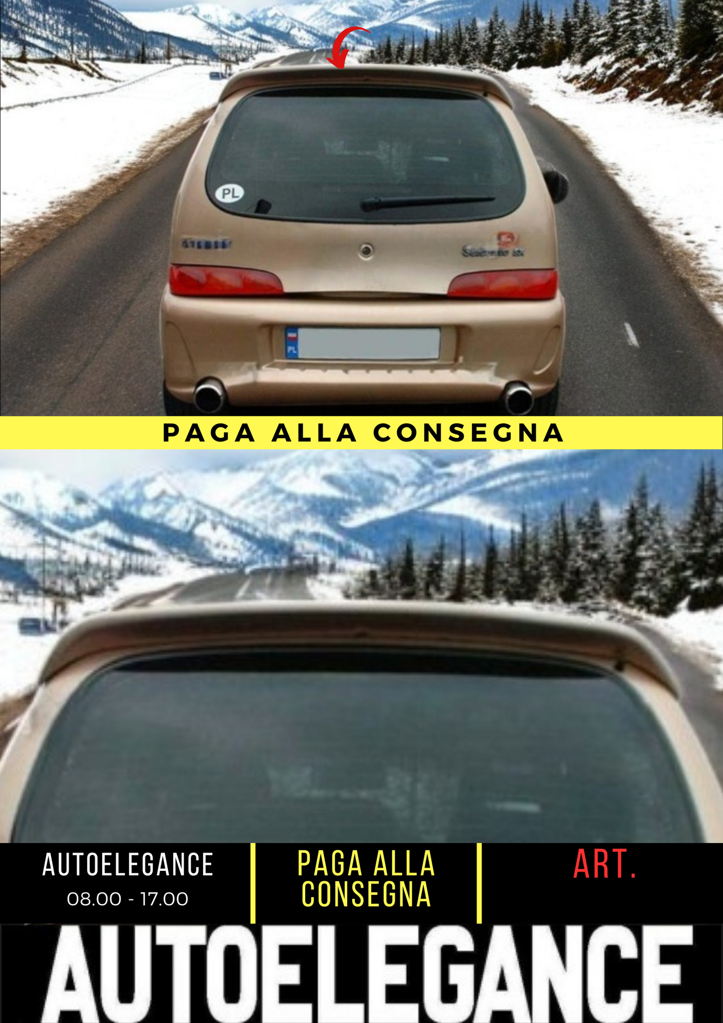 ✌️😎 SPOILER POSTERIORE ADATTO PER FIAT 600 😎✌️
