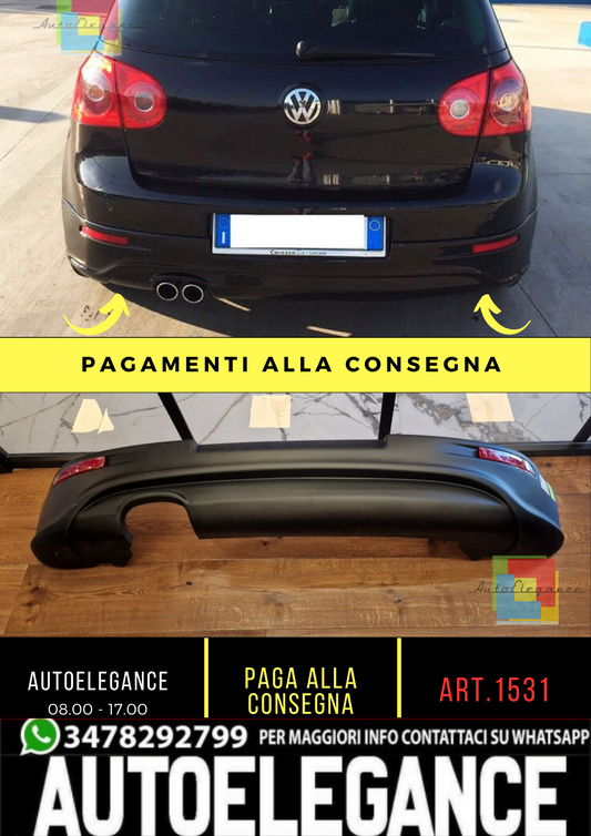🔥1531 DIFFUSORE ADATTO PER VW GOLF 5 LOOK R32 GREZZO 2SX🔥