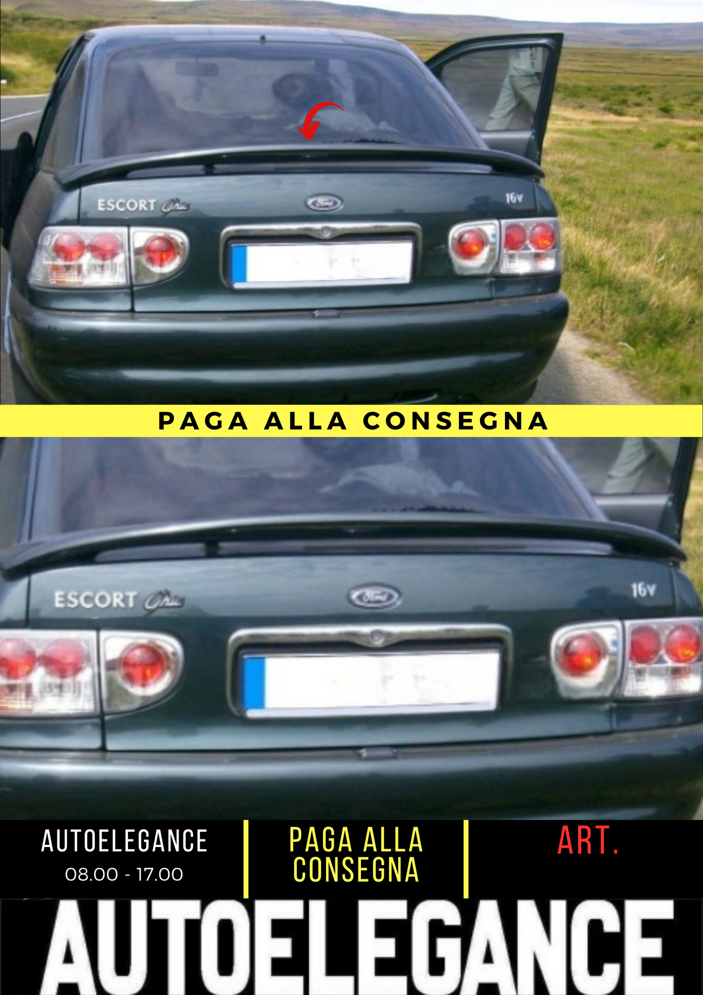 ✌️😎 SPOILER POSTERIORE ADATTO PER FORD ESCORT 1992-2000 😎✌️