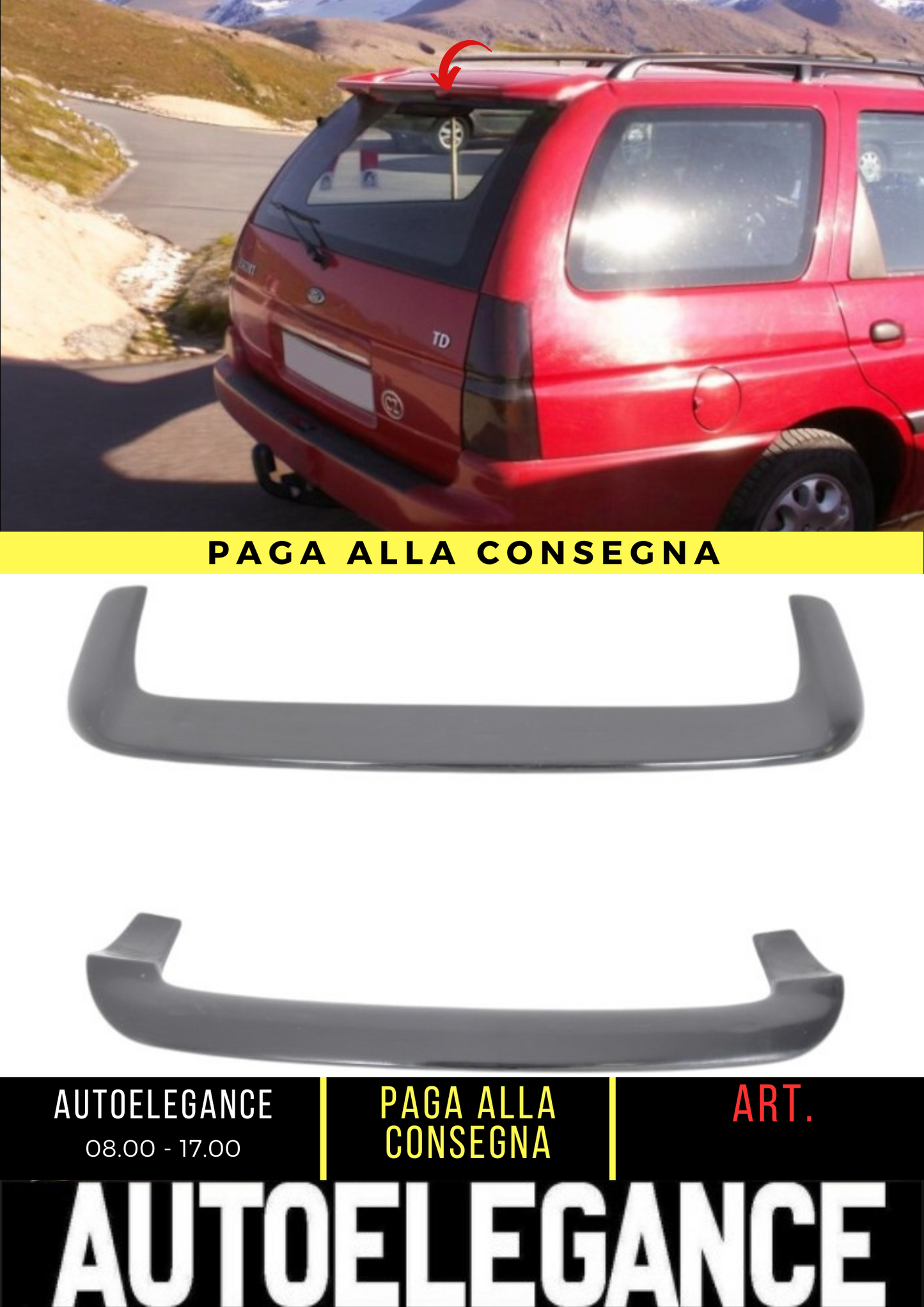 ✌️😎 SPOILER POSTERIORE ADATTO PER FORD ESCORT KOMBI 1992-2000 😎✌️