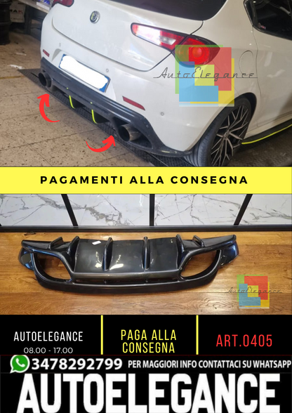 💥 0405 DIFFUSORE POSTERIORE ADATTO PER ALFA ROMEO GIULIETTA NERO LUCIDO💥