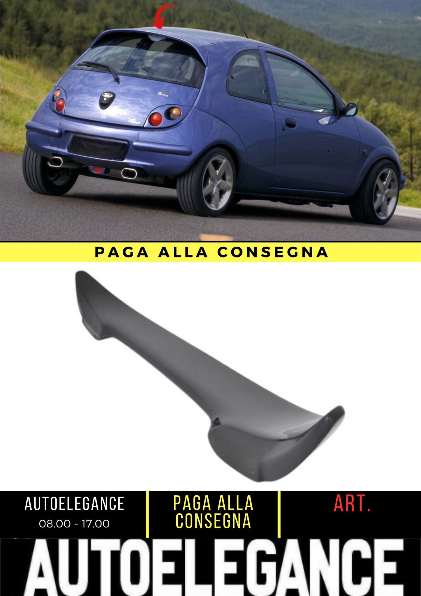 ✌️😎 SPOILER POSTERIORE ADATTO PER FORD KA 2008-2016😎✌️