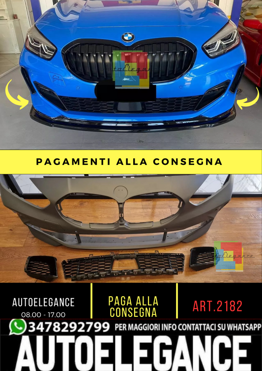 🔥2182 PARAURTI ANTERIORE ADATTO PER BMW SERIE 1 F40 LOOK M🔥