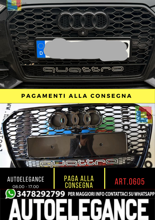 0605⭐GRIGLIA ANTERIORE AUDI A6 4G C7 15-18 LIFT AVANT BERLINA CALANDRA RS6 NERA⭐