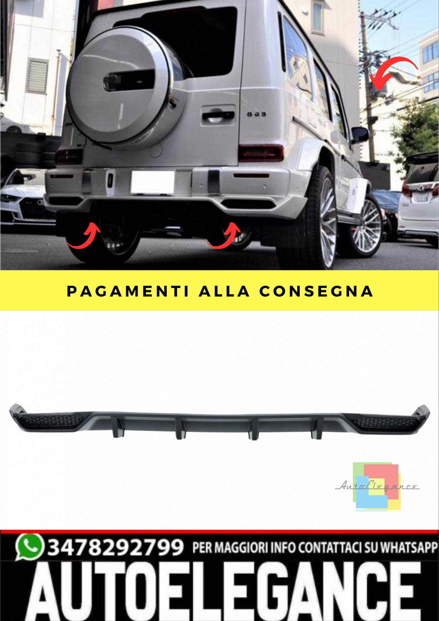 🔥Diffusore Adatto Per Mercedes Classe G Facelift W463 W464 (dal 2018 in poi)🔥