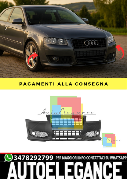 🔥PARAURTI  ADATTO PER AUDI A3 1996-2003 GRIGLIA NERO🔥