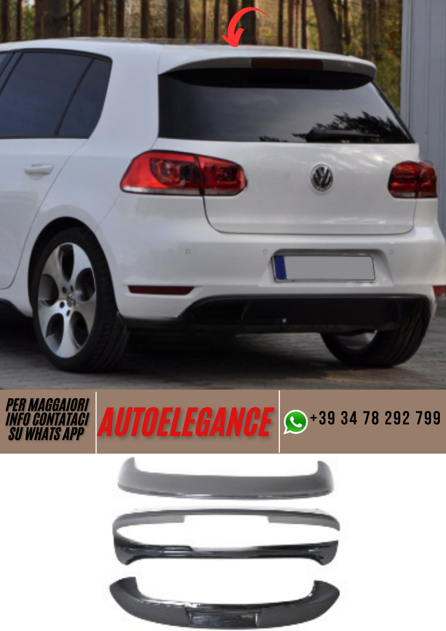 ❤️ Spoiler ADATTO PER VW GOLF VI ❤️