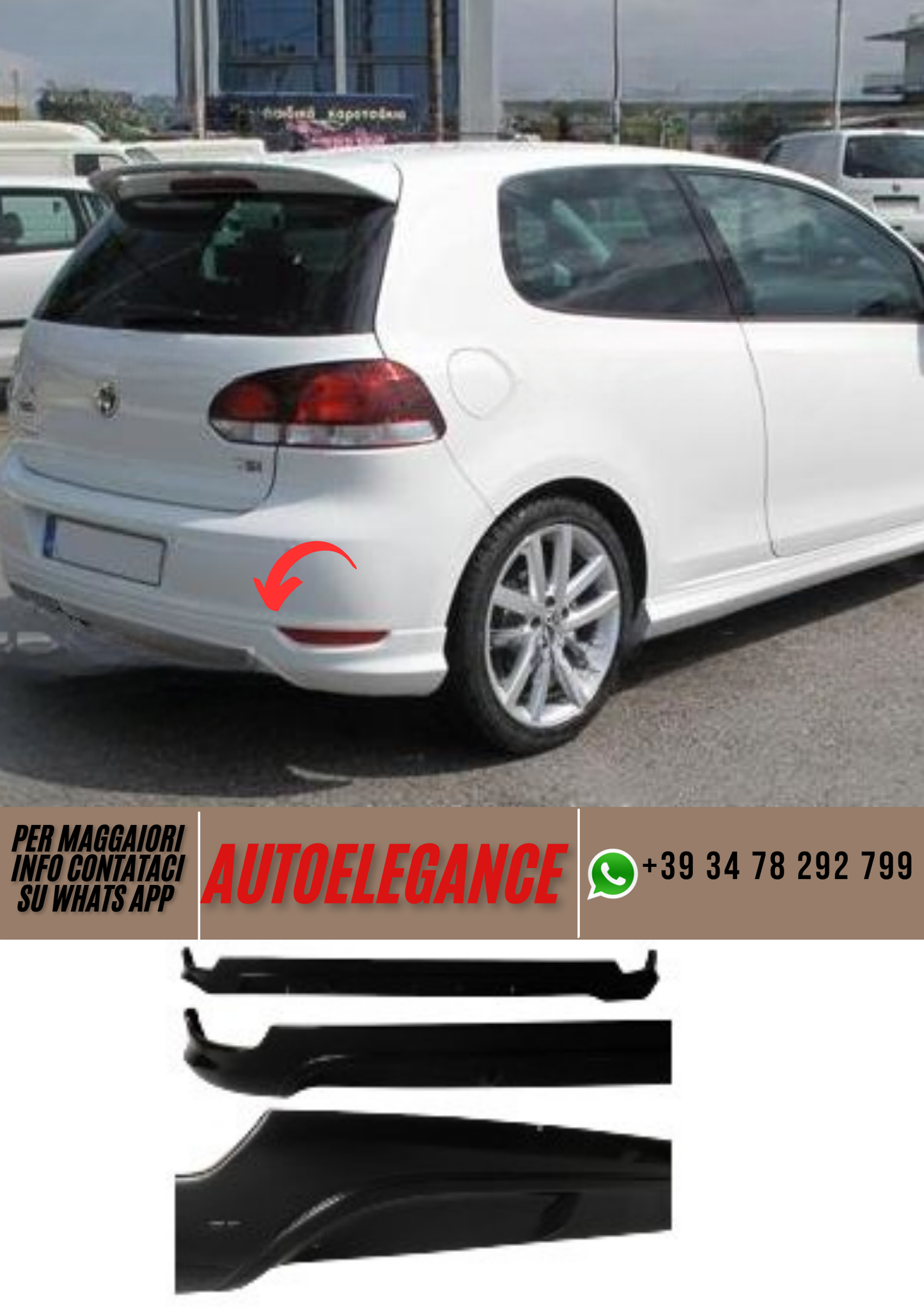 ❤️ Spoiler paraurti posteriore ADATTO PER VW GOLF VI ❤️ (Copia)