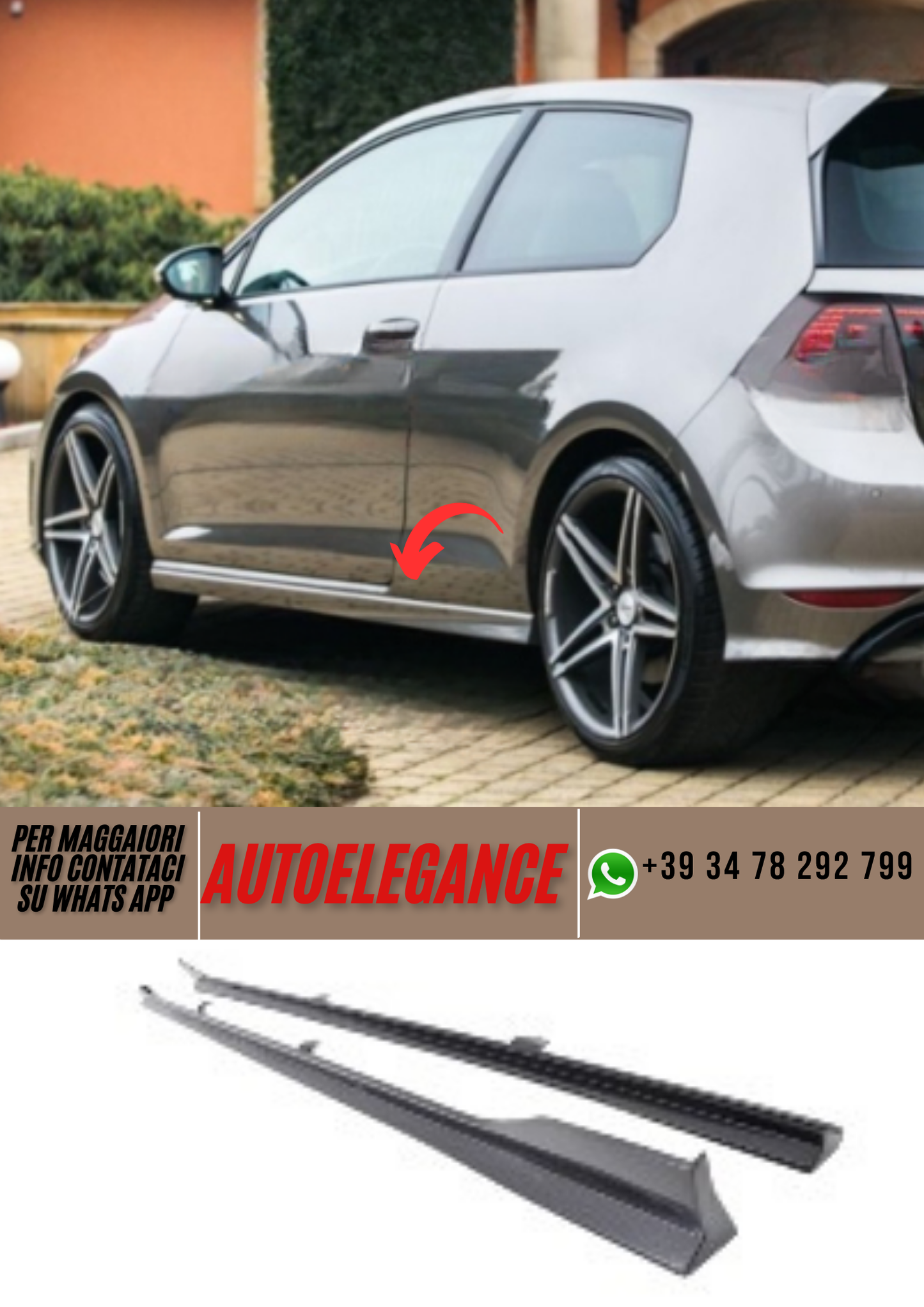 ❤️ Minigonne laterali spoiler ADATTO PER VW GOLF VII ❤️